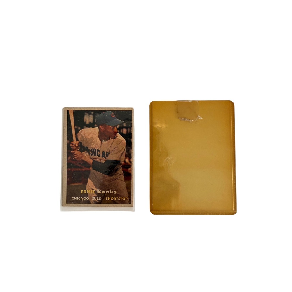 Topps 1957 Ernie Banks #55 Chicago Cubs MLB OS Multi Good Vintage Baseball Card